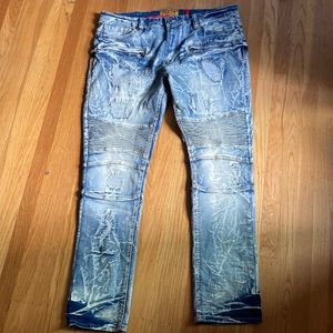 Mens makobi acid wash jeans